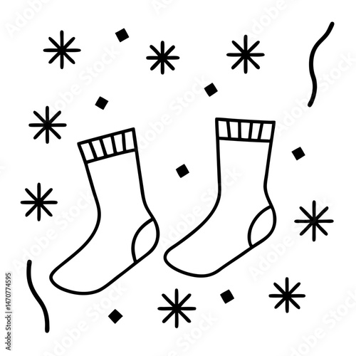 Sock-celebration vector perfect for festive digital art, posters, and celebration designs.