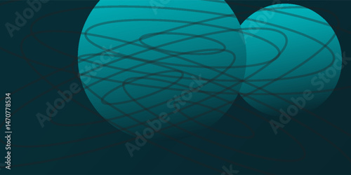Dark blue abstract background with glowing curve. Shiny blue gradient geometric element. Dynamic curved lines graphic. Modern futuristic technology concept.