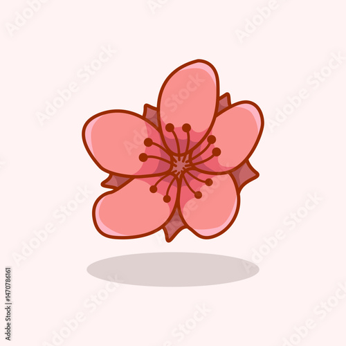 Vector illustration of sakura flower also known as cherry blossom representing beauty of spring and Japanese nature culture Ideal for floral design seasonal greeting cards natural themes and tradition