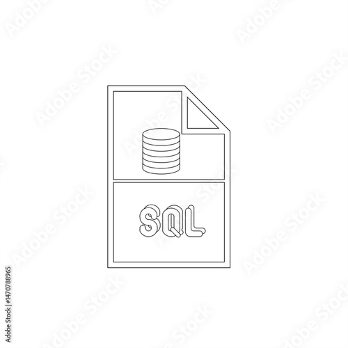 An outline-style file icon with a database symbol above and bold 