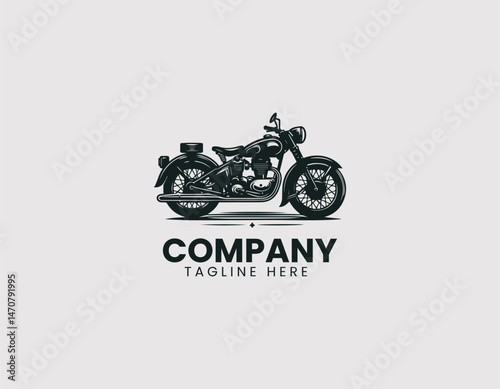 Classic Motorcycle Brown Saddle Vintage Elements Vector Logo, Vintage Motorcycle with Brown Seat Classic Design Vector Logo