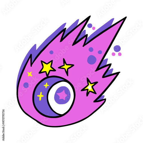 cute falling meteor vector