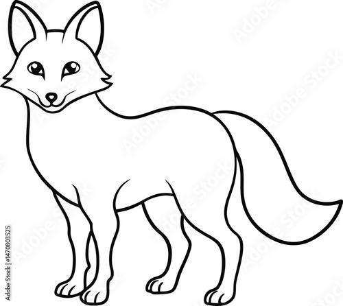 hand drawn fox  outline illustration 
