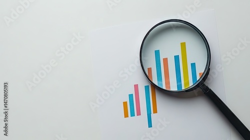 Wallpaper Mural Colorful bar graph magnified by a magnifying glass. Torontodigital.ca