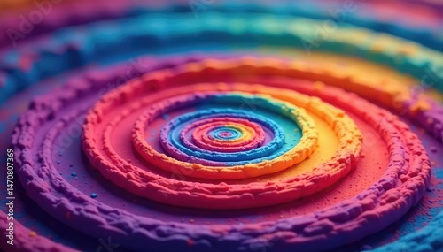 Abstract concentric circles ripple effect, vibrant color gradients Ideal for backgrounds, presentations, and design projects , motion, vibrant, spirals