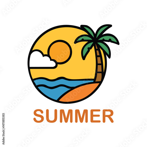 tropical island with palm tree