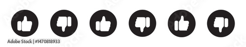 Thumb up & thumb down icon. like symbol.Like and dislike vector collection on transparent background.Thumbs up thumbs down black isolated social media signs.vector illustration eps 10.