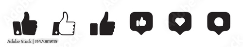 Love, like, and dislike icon. Heart, hand thumb up and down concept. Social media elements. vector illustration eps 10.