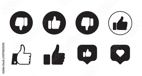 Like Dislike icons. Thumb up, thumb down icon set.like icon vector isolated on white background.social media icon.vector illustration eps 10.