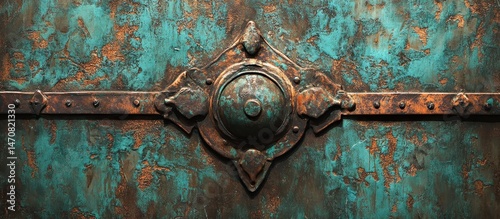 Ornate, Patinated Metal Shield