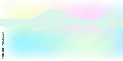 Abstract colourful nature view with blue sky, clouds, and a hint of mountain horizon