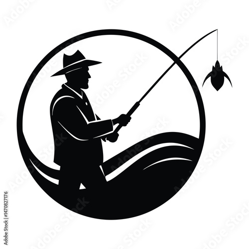 fisherman with fishing rod