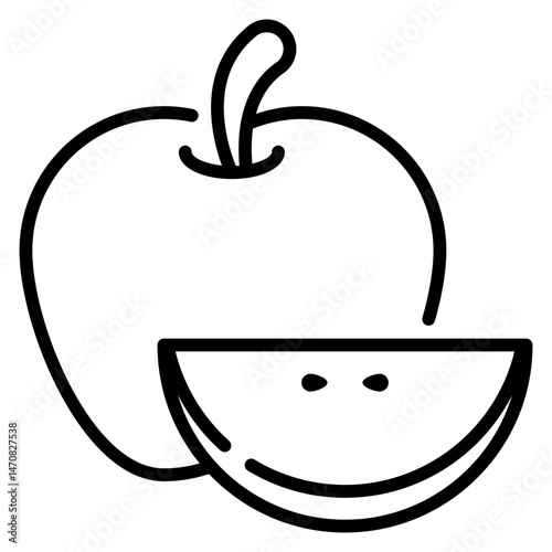 Apple Fruit Line Icon