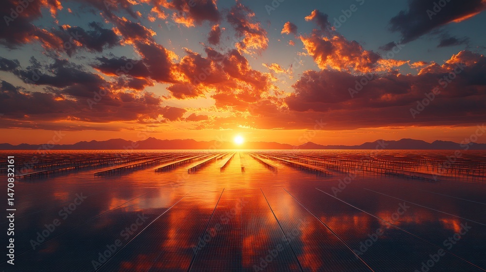 Solar Panels at Sunset: A Stunning Reflection of Renewable Energy Solar Panels at Sunset: A Stunning Reflection of Renewable Energy