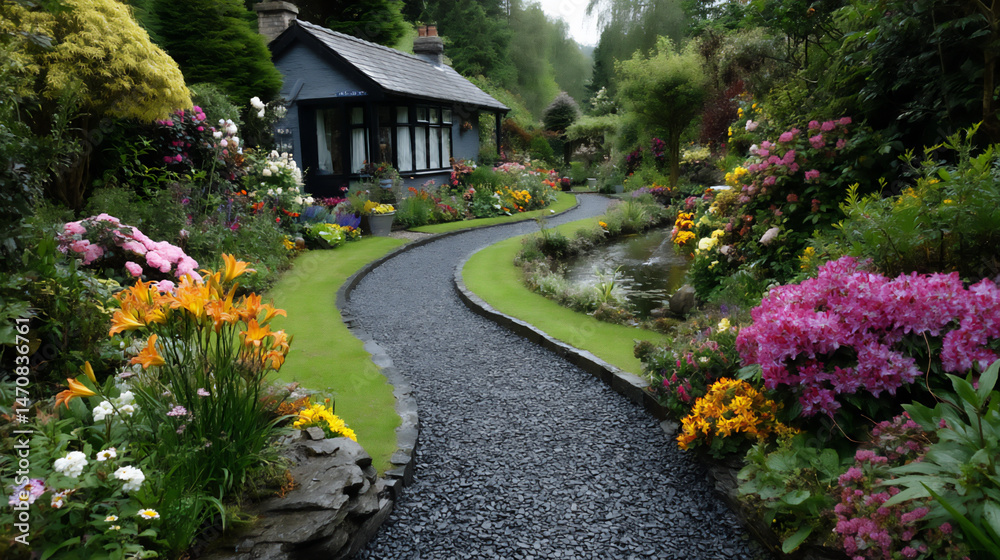 Obraz premium garden path made using gravel.