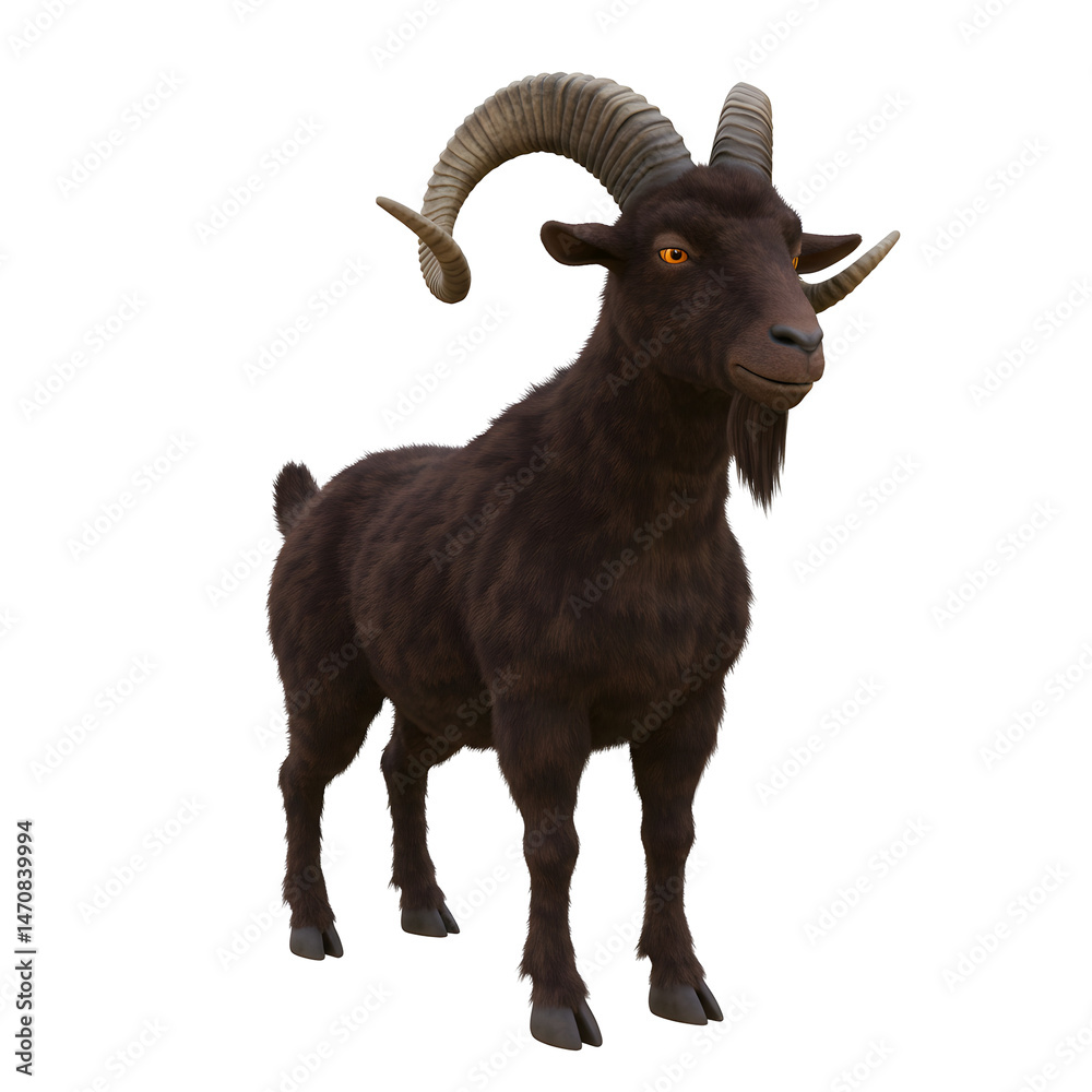 Fototapeta premium Brown goat isolated on transparent background