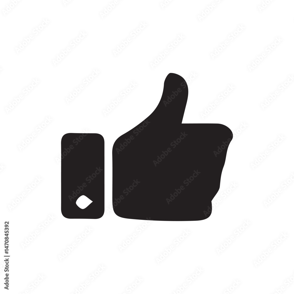 Obraz premium Thumb up icon.Thumb up line vector icon isolated on transparent background. like icon sign. vector illustration eps 10.
