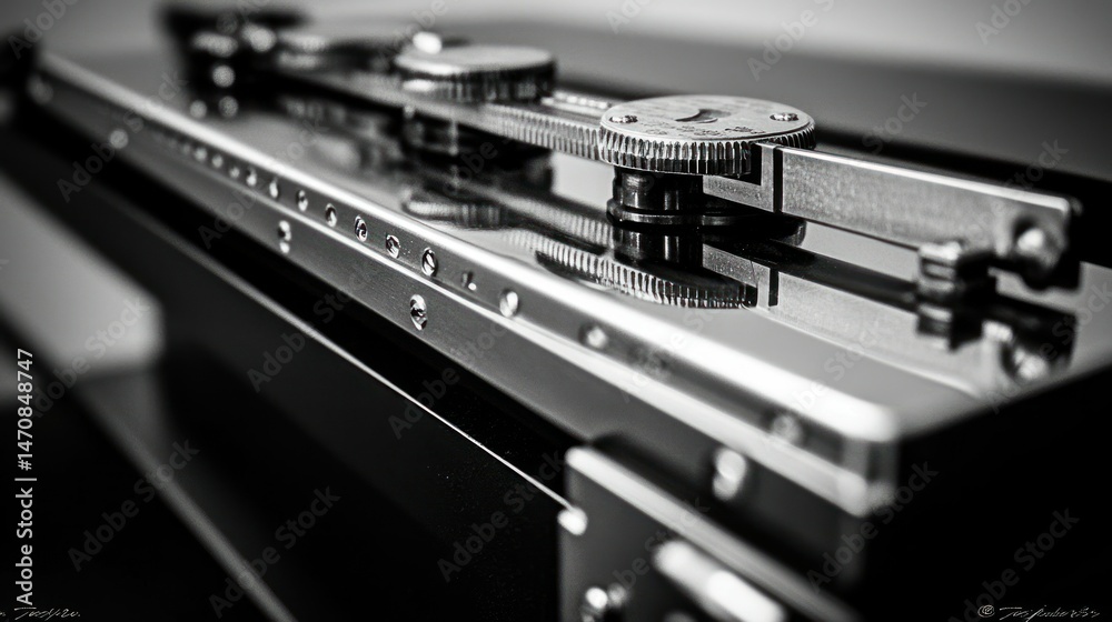 Close up view of a detailed mechanical metal component Close up view of a detailed mechanical metal component