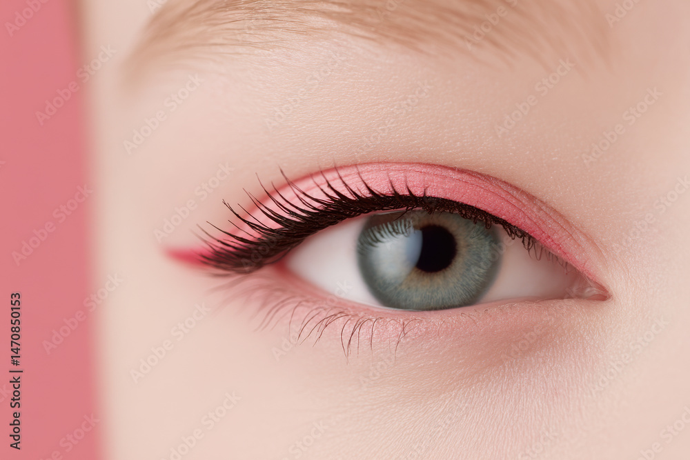 Obraz premium daily makeup look featuring bright sunny minimalism emphasizing one eye accent