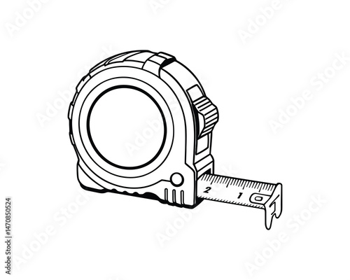 Vector Illustration of a Tape Measure on a White Background