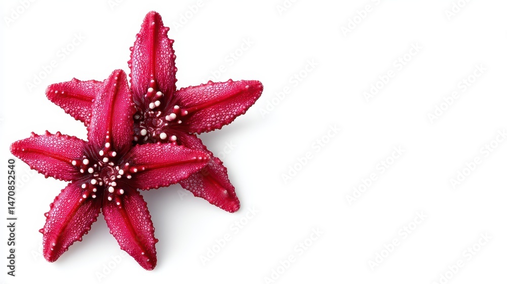 Two crimson lilies on white Two crimson lilies on white