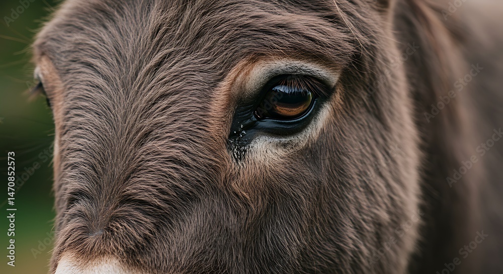 Fototapeta premium Donkeys focused eye with brown fur