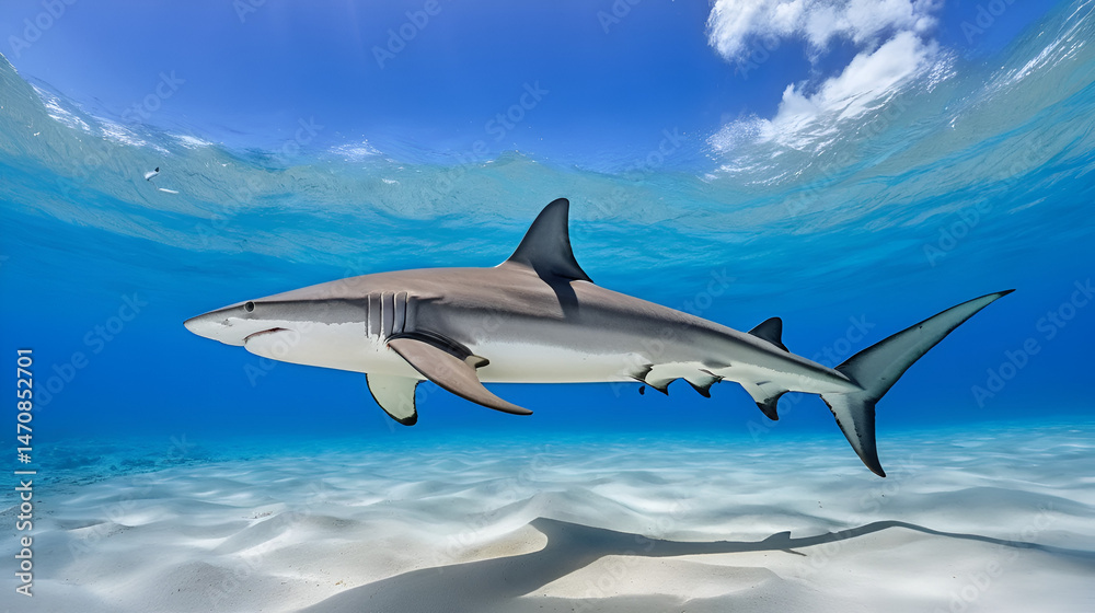 Fototapeta premium Hammerhead shark, French Polynesia