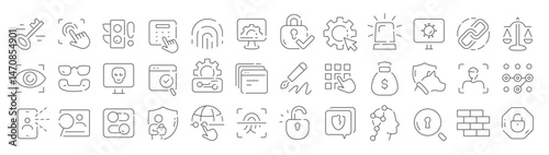 Data security outlined through digital icons