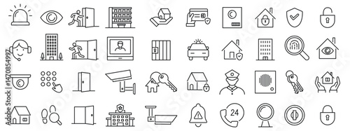 Security service icons depict property protection