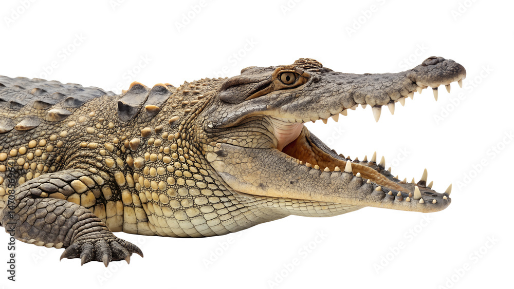 Naklejka premium Crocodile Isolated on Transparent Background. PNG.