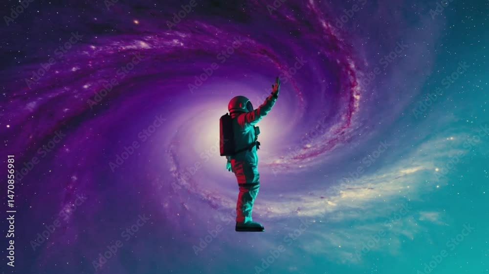 Astronaut in space nebula illustration Astronaut in space nebula illustration