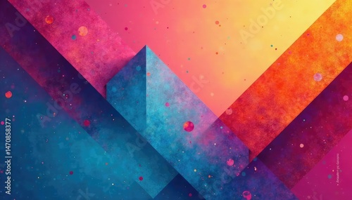 Abstract geometric shapes in vibrant colors, creating a modern and dynamic composition , graphic, contemporary