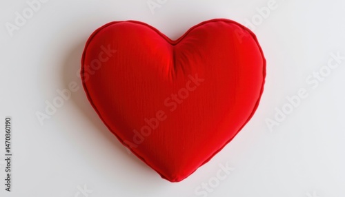 Heart-shaped red pillow home decor soft furnishing minimalist style close-up view love concept