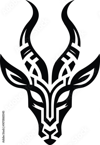 Geometric antelope silhouette