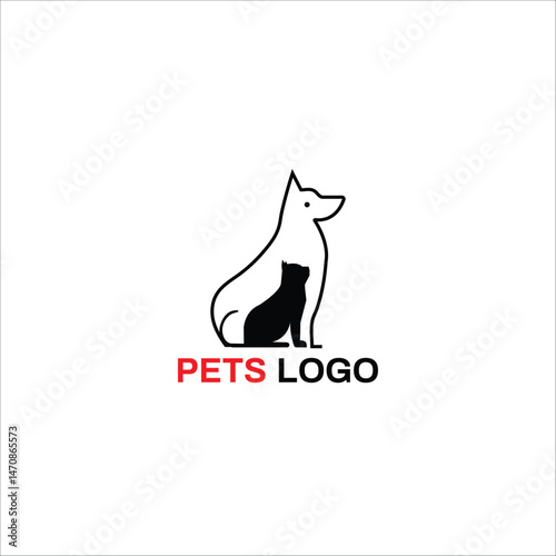 Minimal Pet Logo – Dog and Cat Silhouette Veterinary Icon