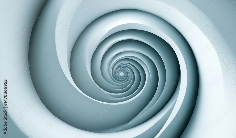 Fototapeta premium Abstract spiral design, light grey, smooth curves