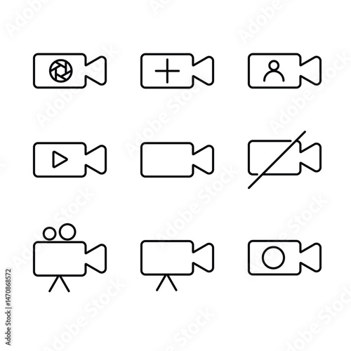 Varied camera icons displayed concisely