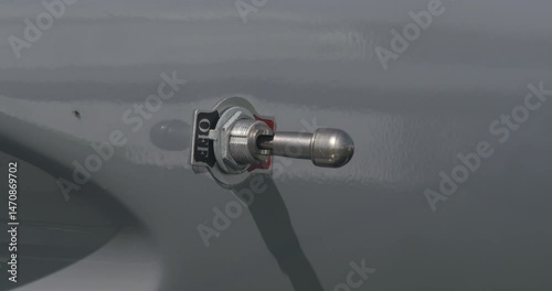 Ignition flip switch knob silver fixture