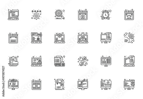 Web development icons API SEO security