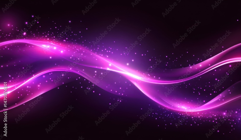 Obraz premium Abstract glowing purple waves