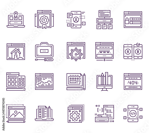 Website and Application Development Vector Icons