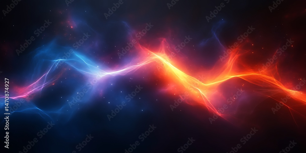 Obraz premium Abstract Energy Wave with Blue and Orange Colors