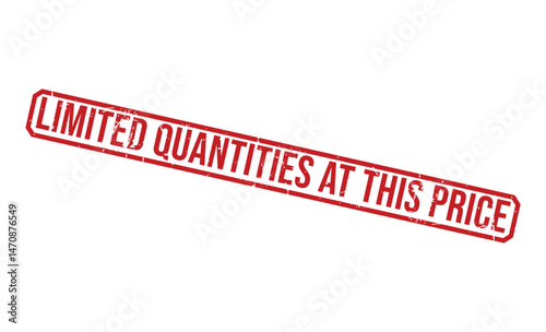 Distressed Red Limited Quantities Stamp on White, Sale Offer