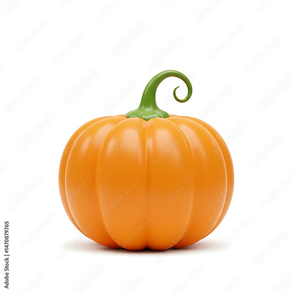 Obraz premium 3D orange pumpkin squash realistic food illustration