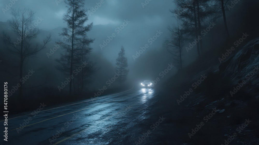 Obraz premium Misty waterscape with light and reflections