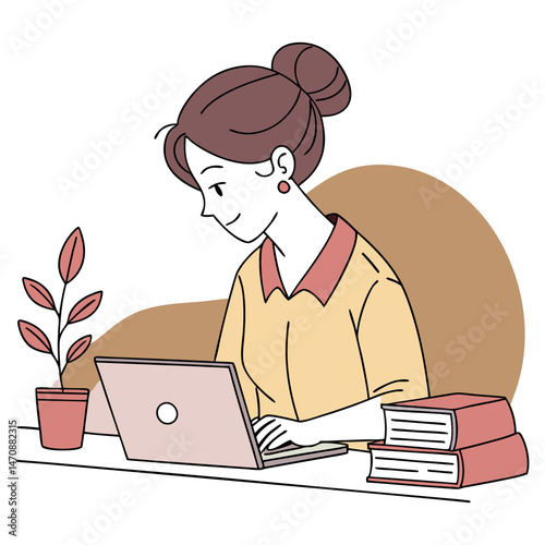 Portrait of Enthusiastic Hispanic Young Woman Working on Computer in a Modern Bright Office.