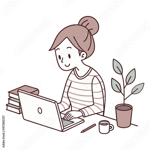 Portrait of Enthusiastic Hispanic Young Woman Working on Computer in a Modern Bright Office.