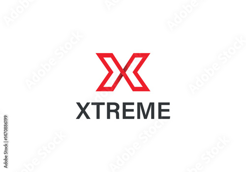 Red Angular "X" XTREME Logo – Bold and Modern Lettermark Branding Icon