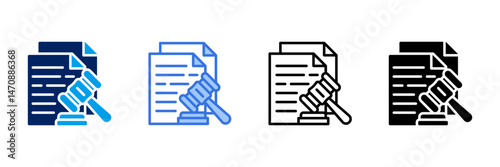 Law Icon Set Different Style Collection  
