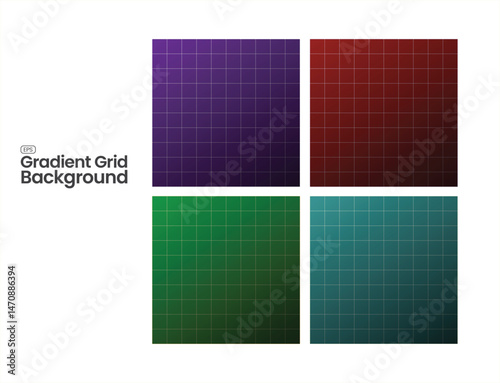 Set of Modern Gradient Grid Background Vectors